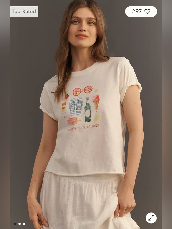 Maeve Tops - Maeve/Anthropologie The Caitlin Boxy Tee in Neutral Pattern. NWT